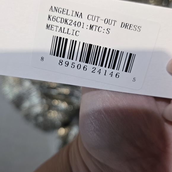 Bishop + Young NWT Elegant Metallic Dress with Side Cutout PTP 19 Length 36 - Picture 7 of 8